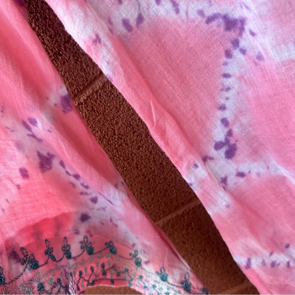 Calypso St Barth womens sz small boho tunic mini dress cover up pink tie dye - Picture 8 of 15